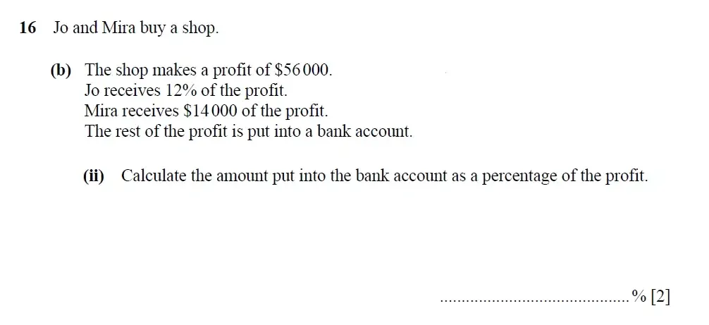 Question 16(b)(ii) - Cambridge IGCSE Maths Past Papers - Core Calculator 2025 - Specimen Paper 3