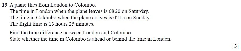 Question 13 - Cambridge IGCSE Maths Past Papers - Core Non-calculator 2025 - Specimen Paper 1