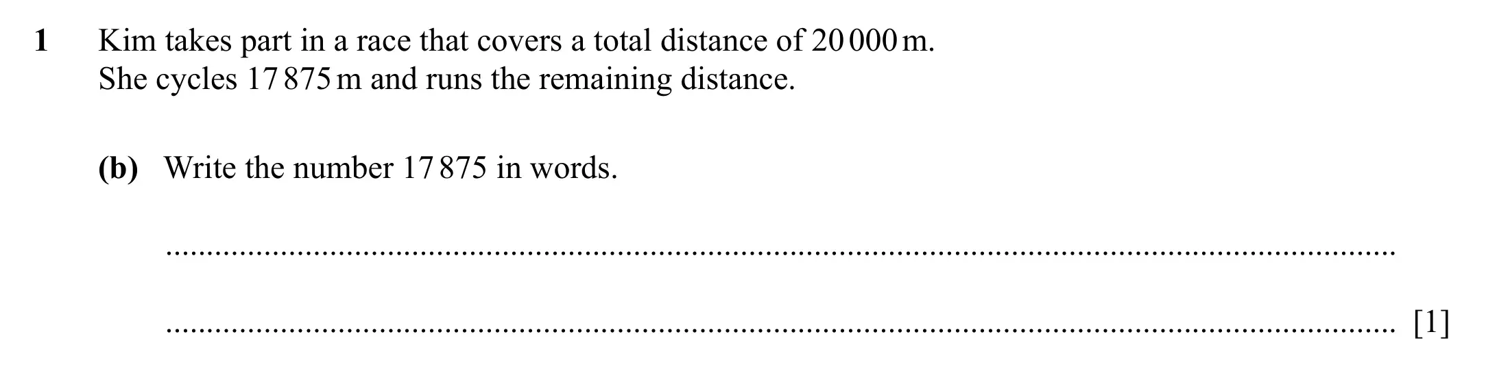 Question 1(b) - Cambridge IGCSE Maths Past Papers - Core Non-calculator 2025 - Specimen Paper 1