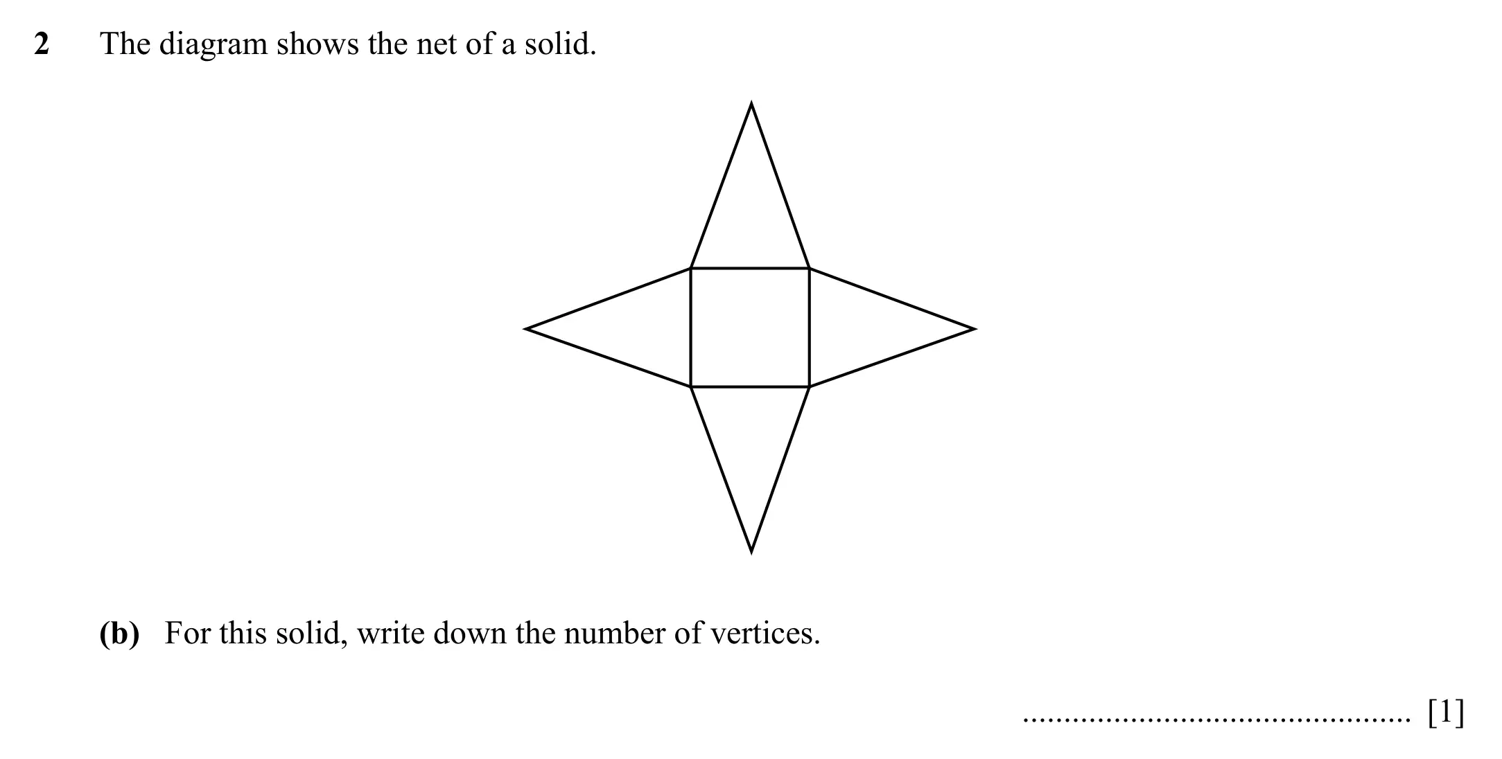 Question 2(b) - Cambridge IGCSE Maths Past Papers - Core Non-calculator 2025 - Specimen Paper 1