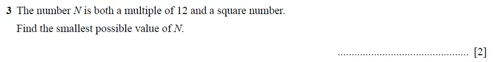 Question 03 - Cambridge IGCSE Maths Past Papers - Core Non-calculator 2025 - Specimen Paper 1