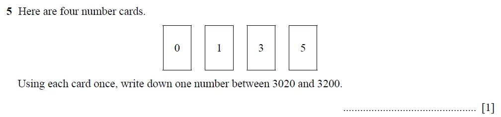 Question 05 - Cambridge IGCSE Maths Past Papers - Core Non-calculator 2025 - Specimen Paper 1
