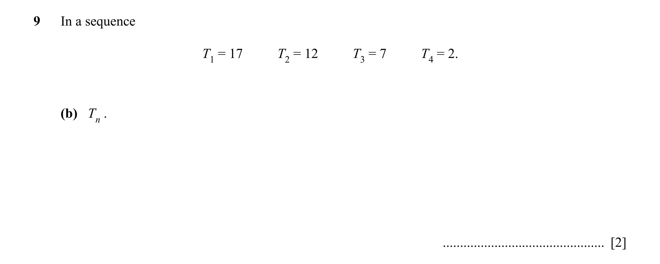 Question 9(b) - Cambridge IGCSE Maths Past Papers - Extended Non-calculator 2025 - Specimen Paper 2