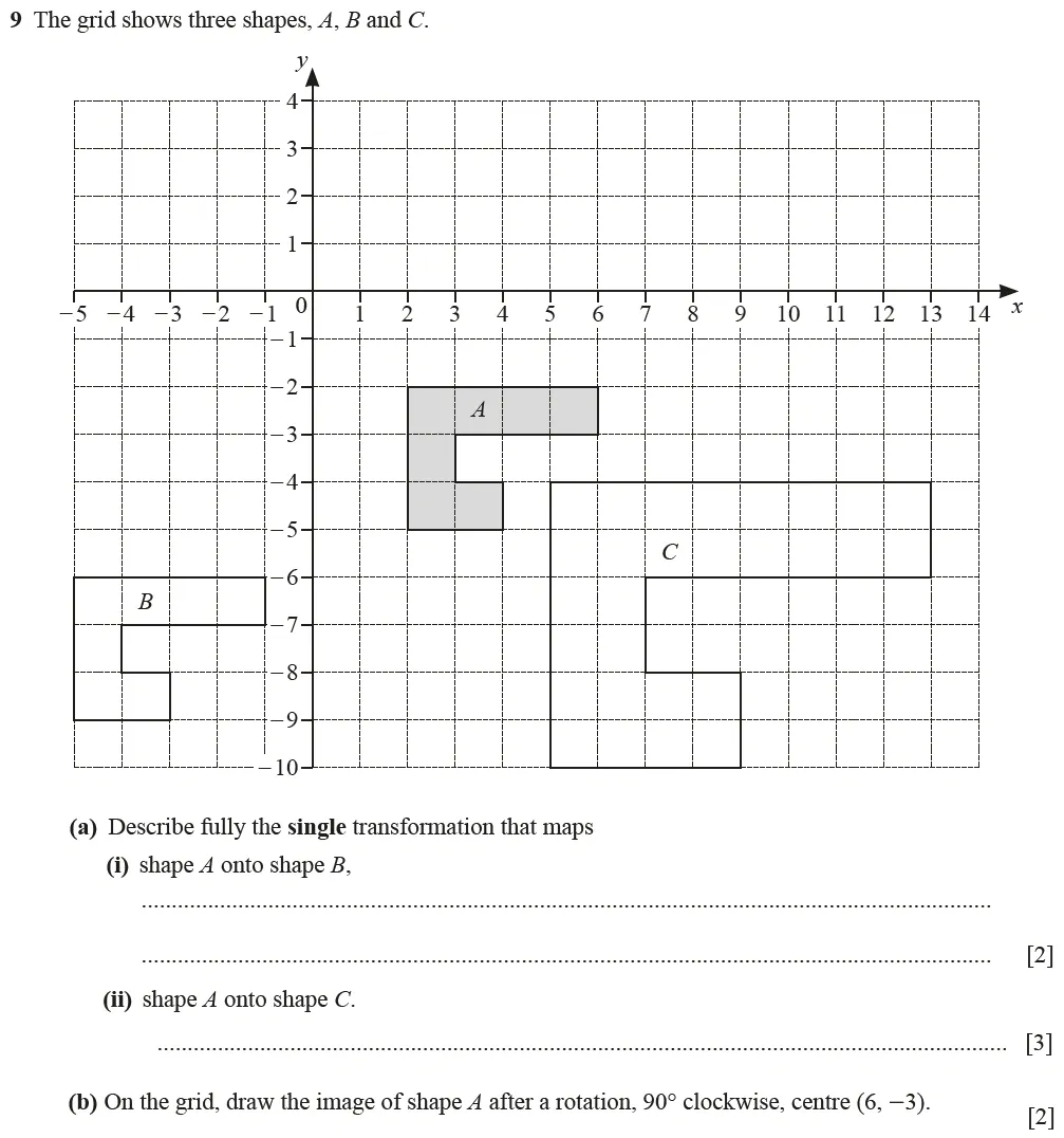 Question 09 - Cambridge IGCSE Maths Past Papers - Core Calculator June 2022 - Paper 32