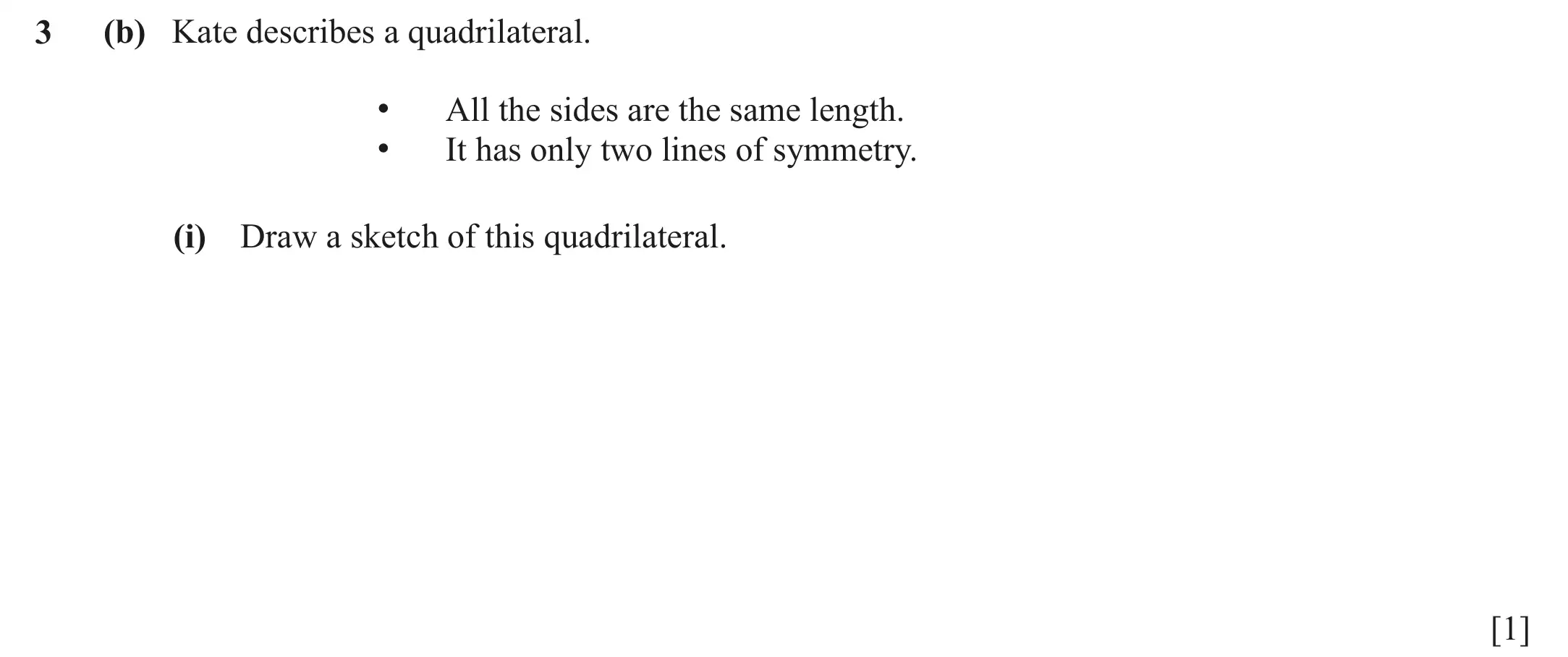 Question 3(b)(i) - Cambridge IGCSE Maths Past Papers - Core Calculator June 2022 - Paper 32