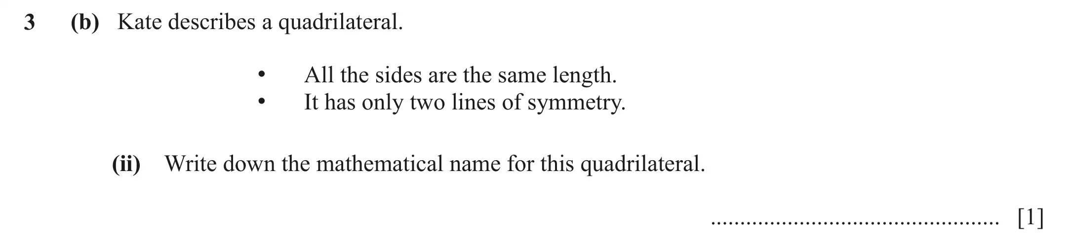 Question 3(b)(ii) - Cambridge IGCSE Maths Past Papers - Core Calculator June 2022 - Paper 32