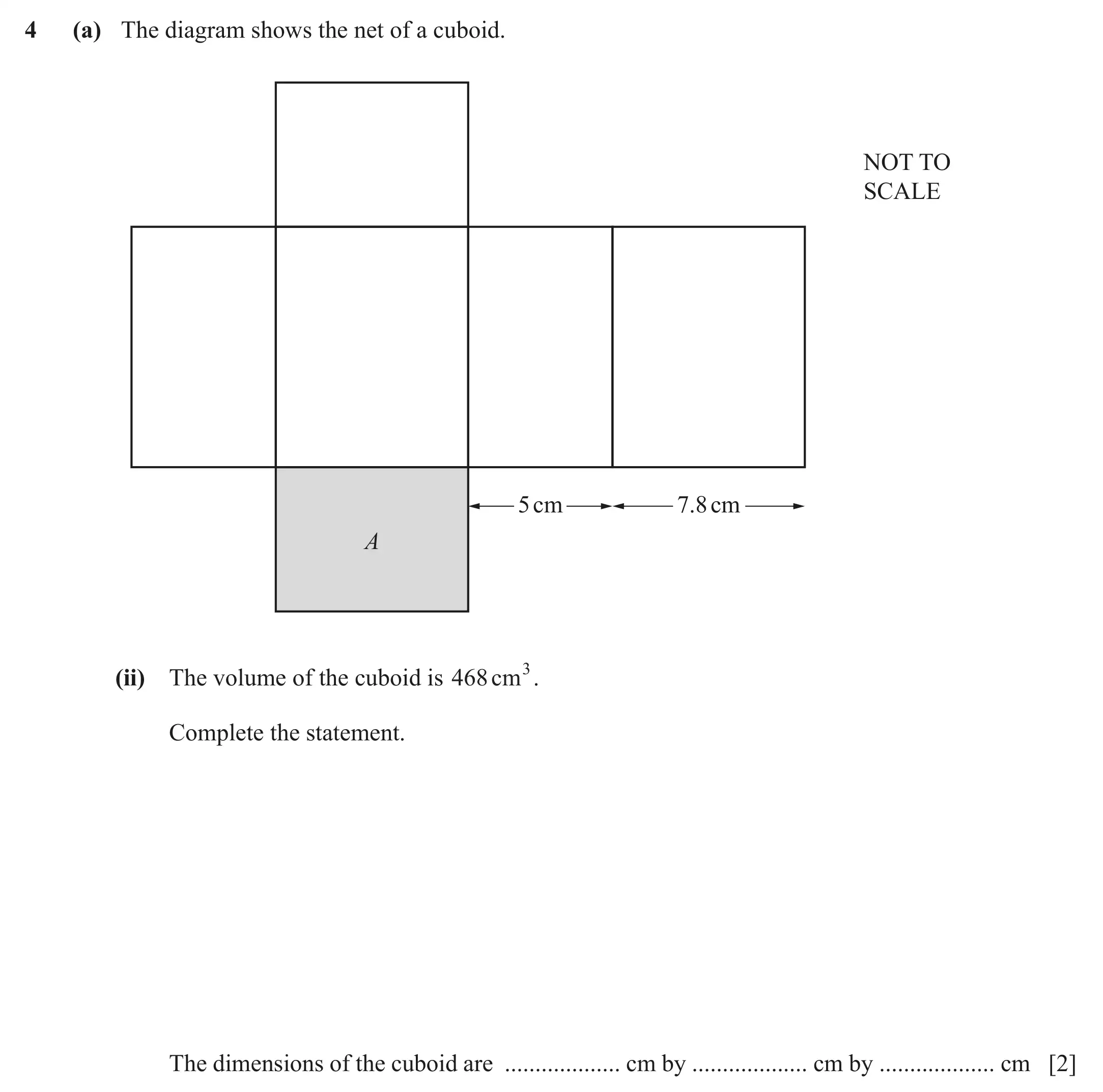 Question 4(a)(ii) - Cambridge IGCSE Maths Past Papers - Core Calculator June 2022 - Paper 32
