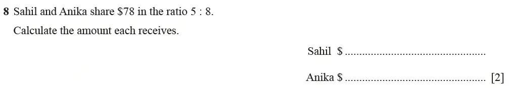 Question 08 - Cambridge IGCSE Maths Past Papers - Core Calculator March 2021 - Paper 1