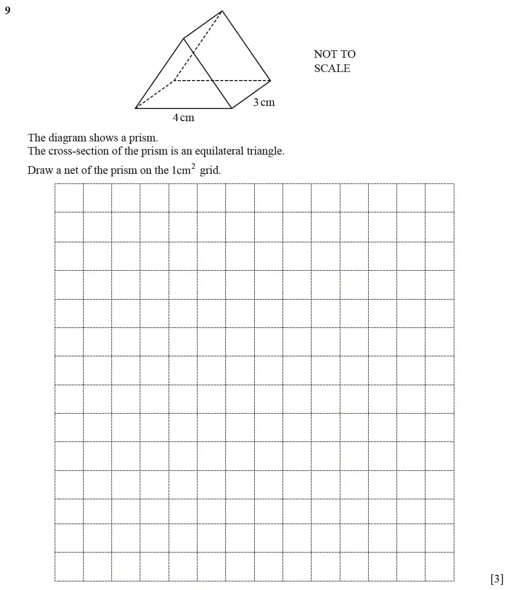 Question 09 - Cambridge IGCSE Maths Past Papers - Core Calculator March 2021 - Paper 1