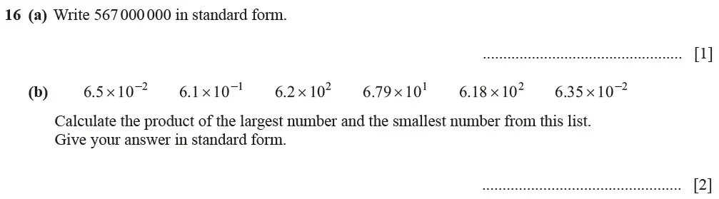 Question 16(a,b) - Cambridge IGCSE Maths Past Papers - Core Calculator March 2021 - Paper 1