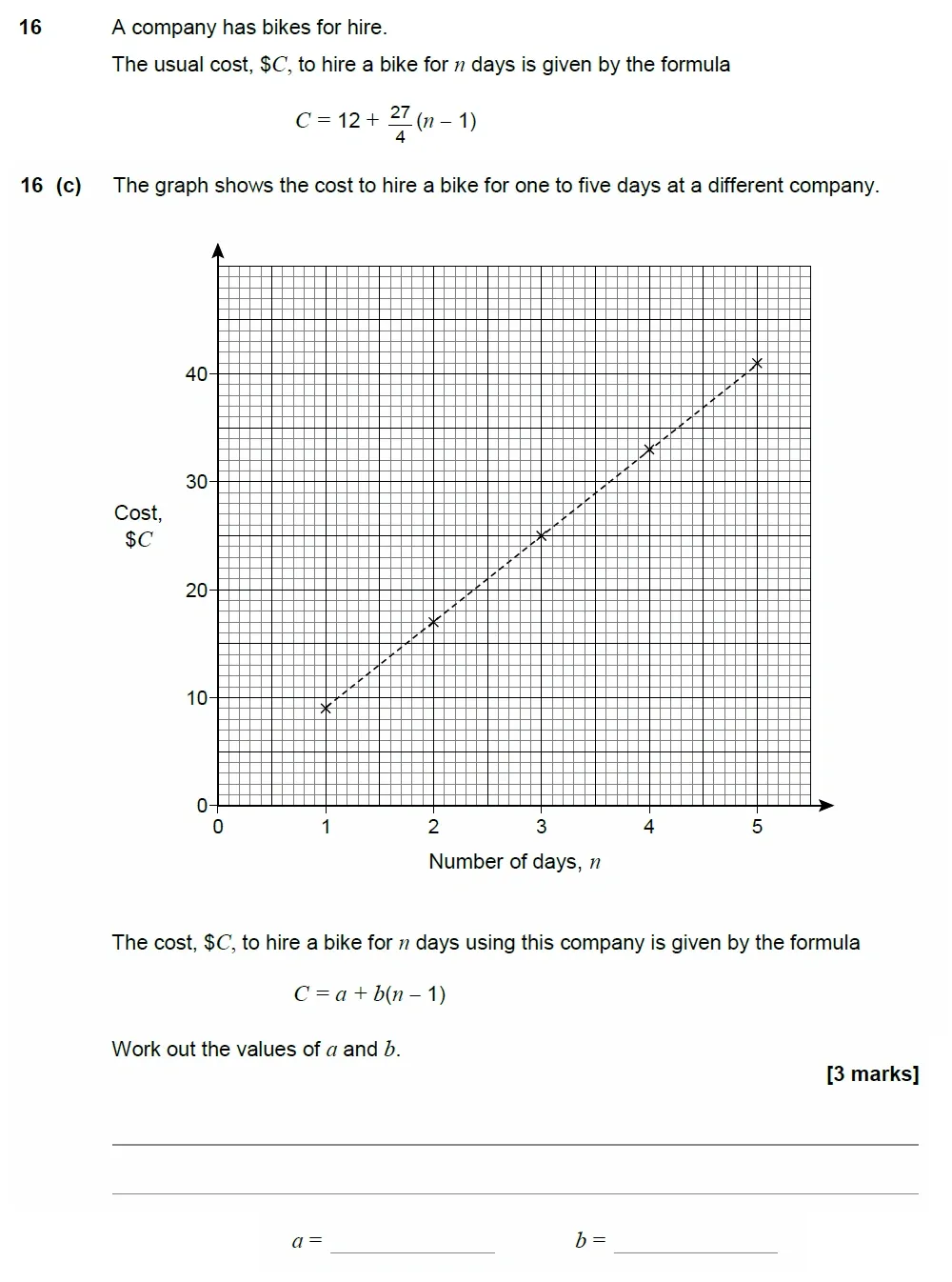 Question 16(c) - AQA IGCSE Maths Past Papers - Core Calculator 2018 - Specimen Paper 2