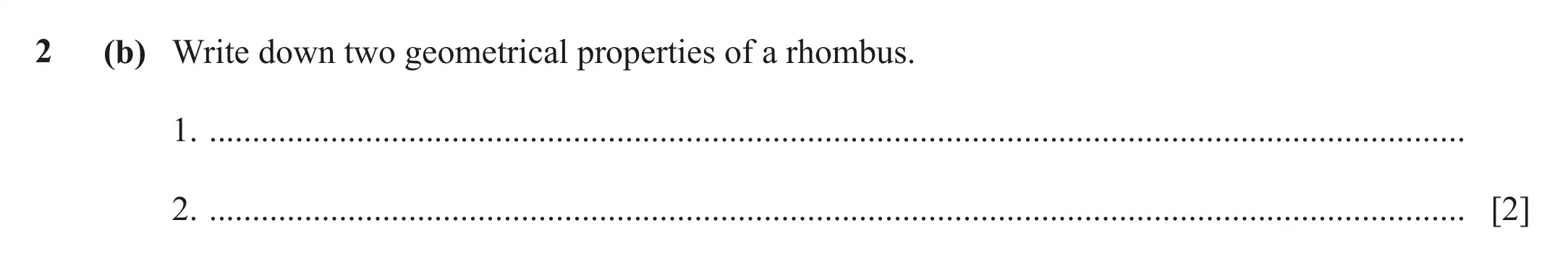 Question 2(b) - Cambridge IGCSE Maths Past Papers - Core Calculator March 2021 - Paper 1