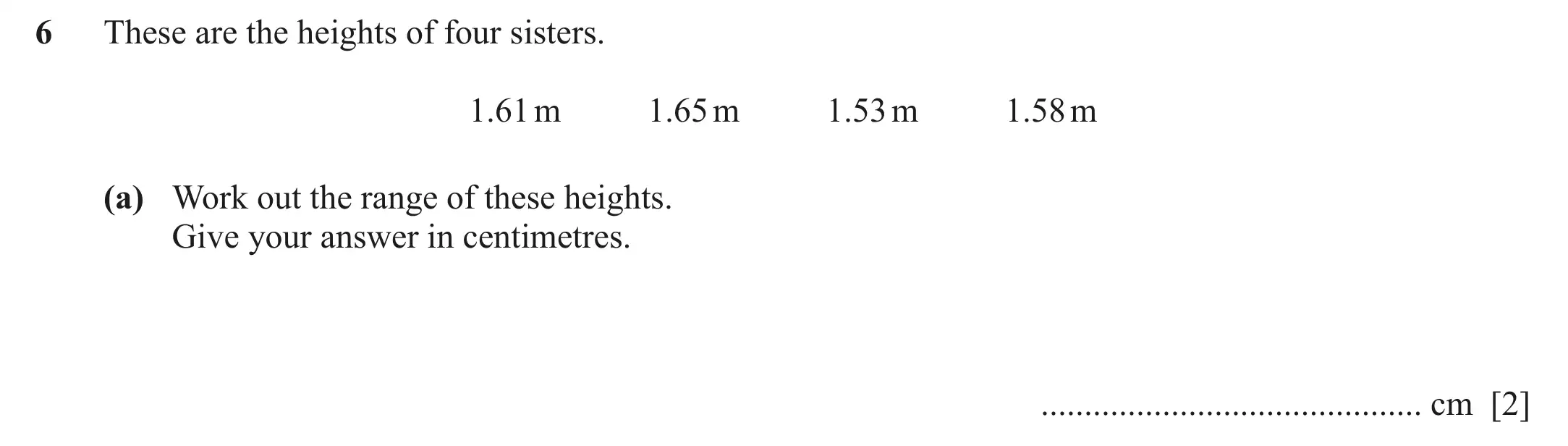 Question 6(a) - Cambridge IGCSE Maths Past Papers - Core Calculator March 2021 - Paper 1