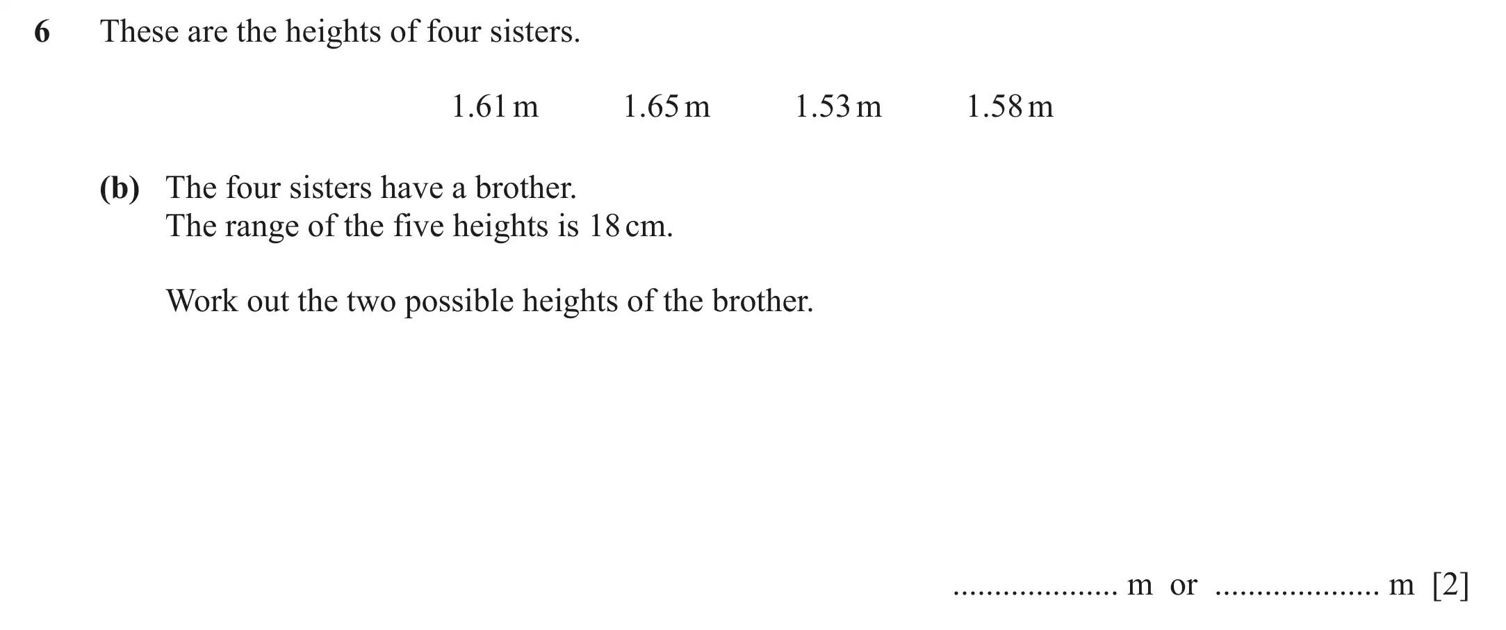 Question 6(b) - Cambridge IGCSE Maths Past Papers - Core Calculator March 2021 - Paper 1