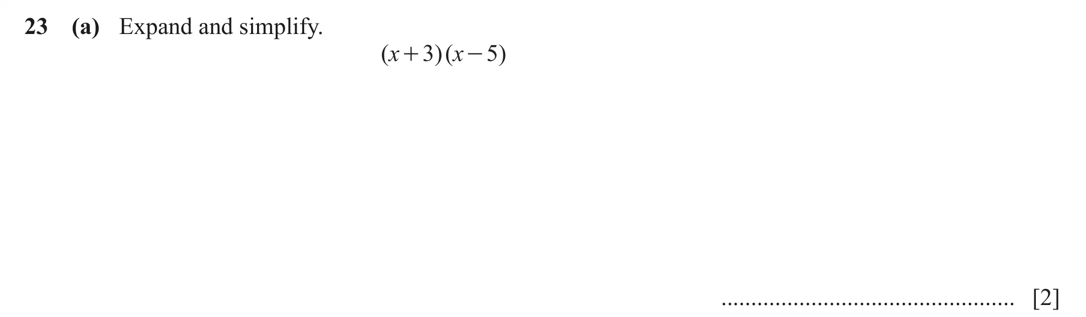 Question 23(a) - Cambridge IGCSE Maths Past Papers - Core Calculator March 2022 - Paper 1