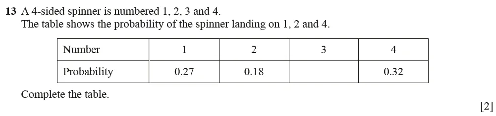 Question 13 - Cambridge IGCSE Maths Past Papers - Core Calculator June 2022 - Paper 11