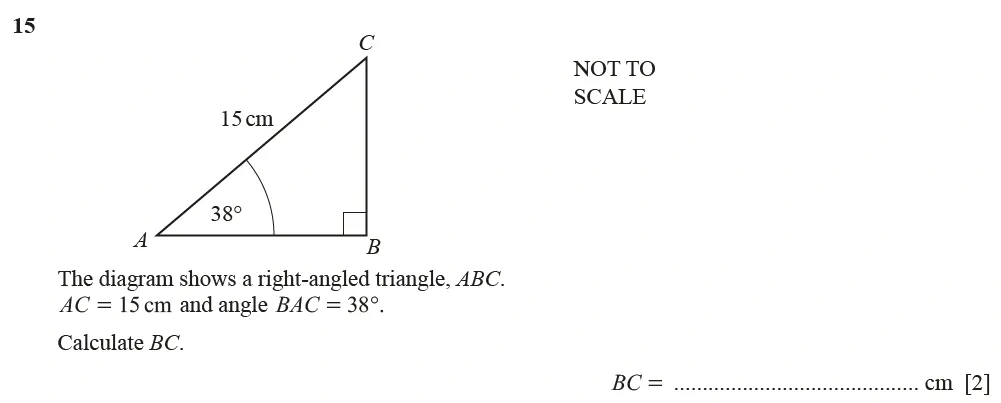 Question 15 - Cambridge IGCSE Maths Past Papers - Core Calculator June 2022 - Paper 11