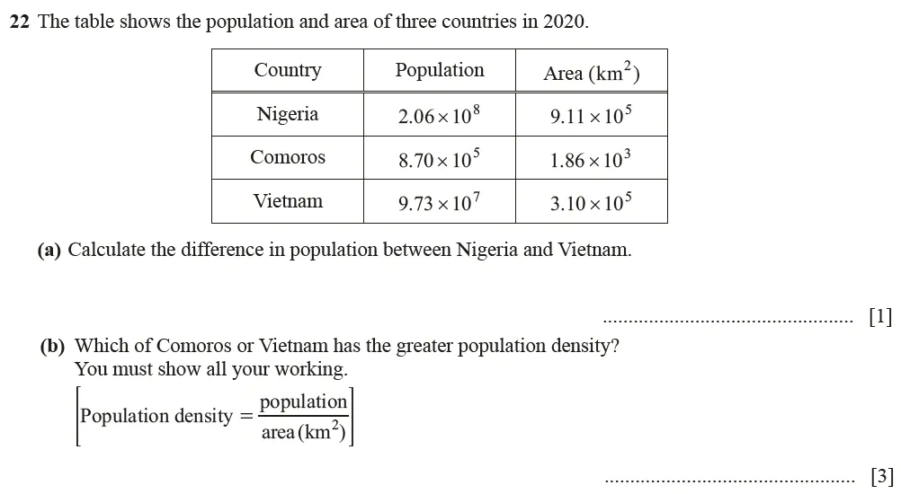 Question 22(a, b) - Cambridge IGCSE Maths Past Papers - Core Calculator June 2022 - Paper 11