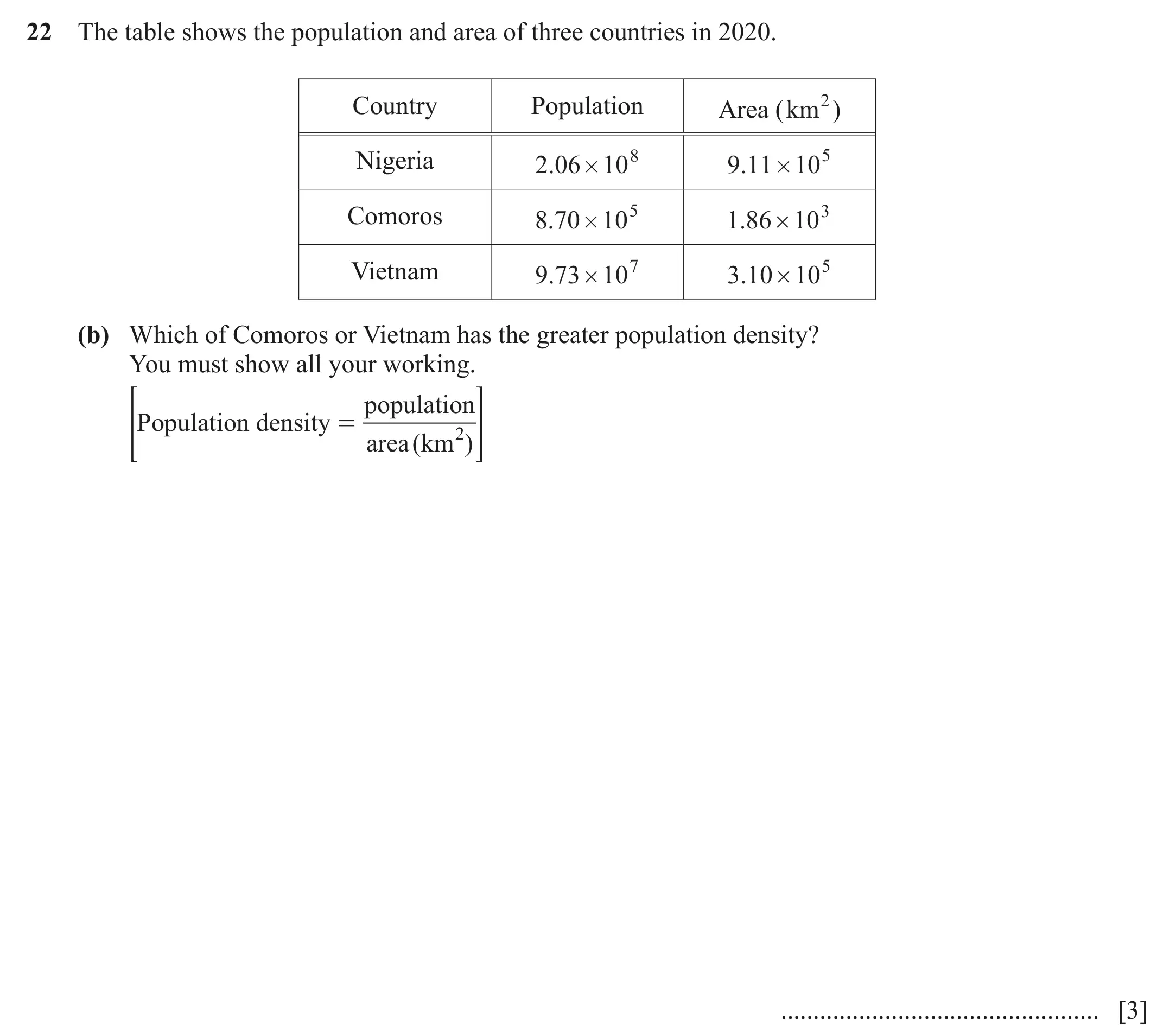 Question 22(b) - Cambridge IGCSE Maths Past Papers - Core Calculator June 2022 - Paper 11