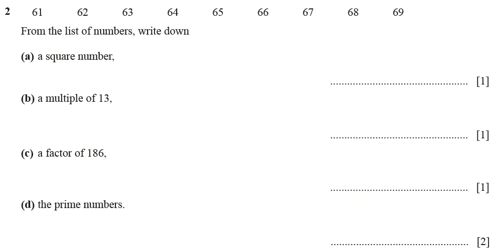 Question 02 - Cambridge IGCSE Maths Past Papers - Core Calculator June 2022 - Paper 12