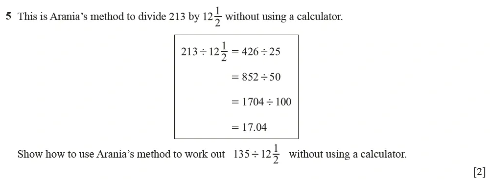 Question 05 - Cambridge IGCSE Maths Past Papers - Core Calculator June 2022 - Paper 12