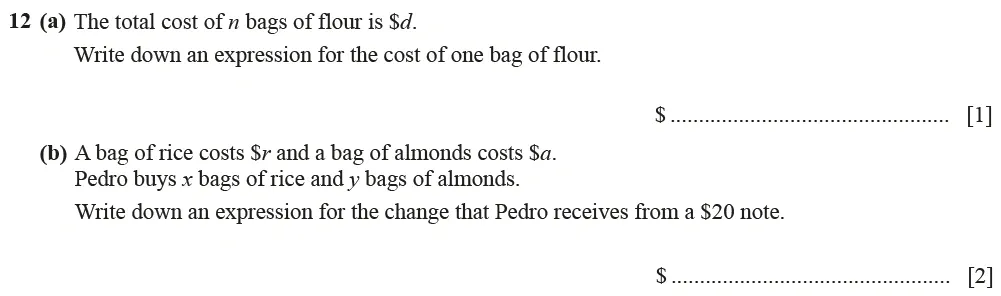 Question 12 - Cambridge IGCSE Maths Past Papers - Core Calculator June 2022 - Paper 12