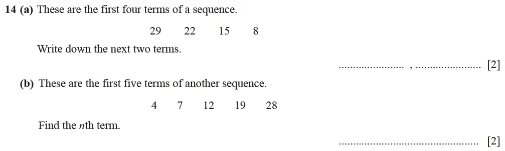 Question 14(a,b) - Cambridge IGCSE Maths Past Papers - Extended Calculator March 2021 - Paper 2