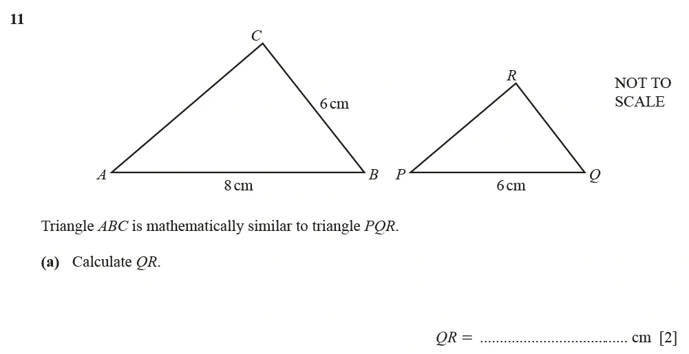 Question 11(a) - Cambridge IGCSE Maths Past Papers - Extended Calculator June 2022 - Paper 21