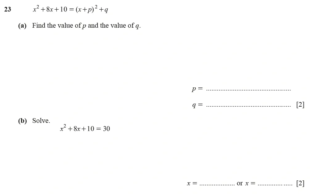 Question 23 - Cambridge IGCSE Maths Past Papers - Extended Calculator June 2022 - Paper 21
