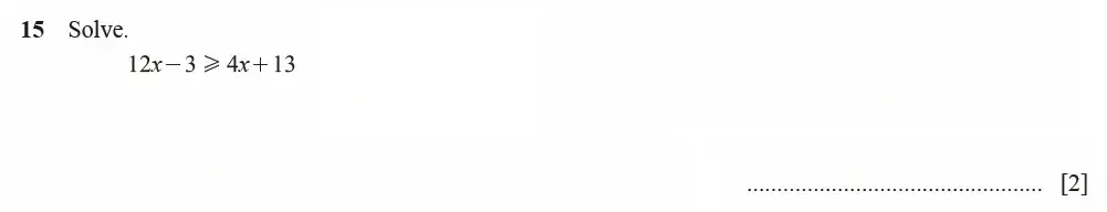 Question 15 - Cambridge IGCSE Maths Past Papers - Extended Calculator June 2022 - Paper 23