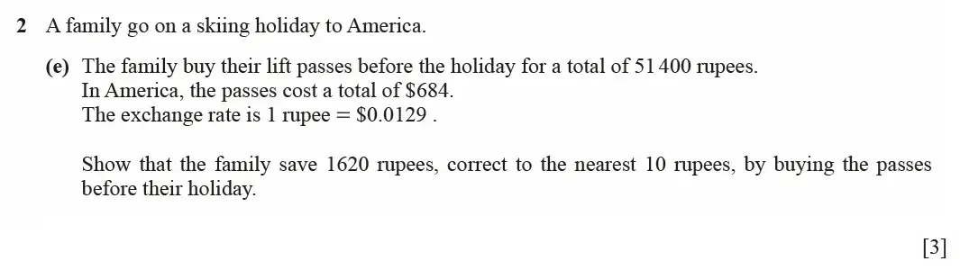 Question 02(e) - Cambridge IGCSE Maths Past Papers - Core Calculator March 2021 - Paper 3