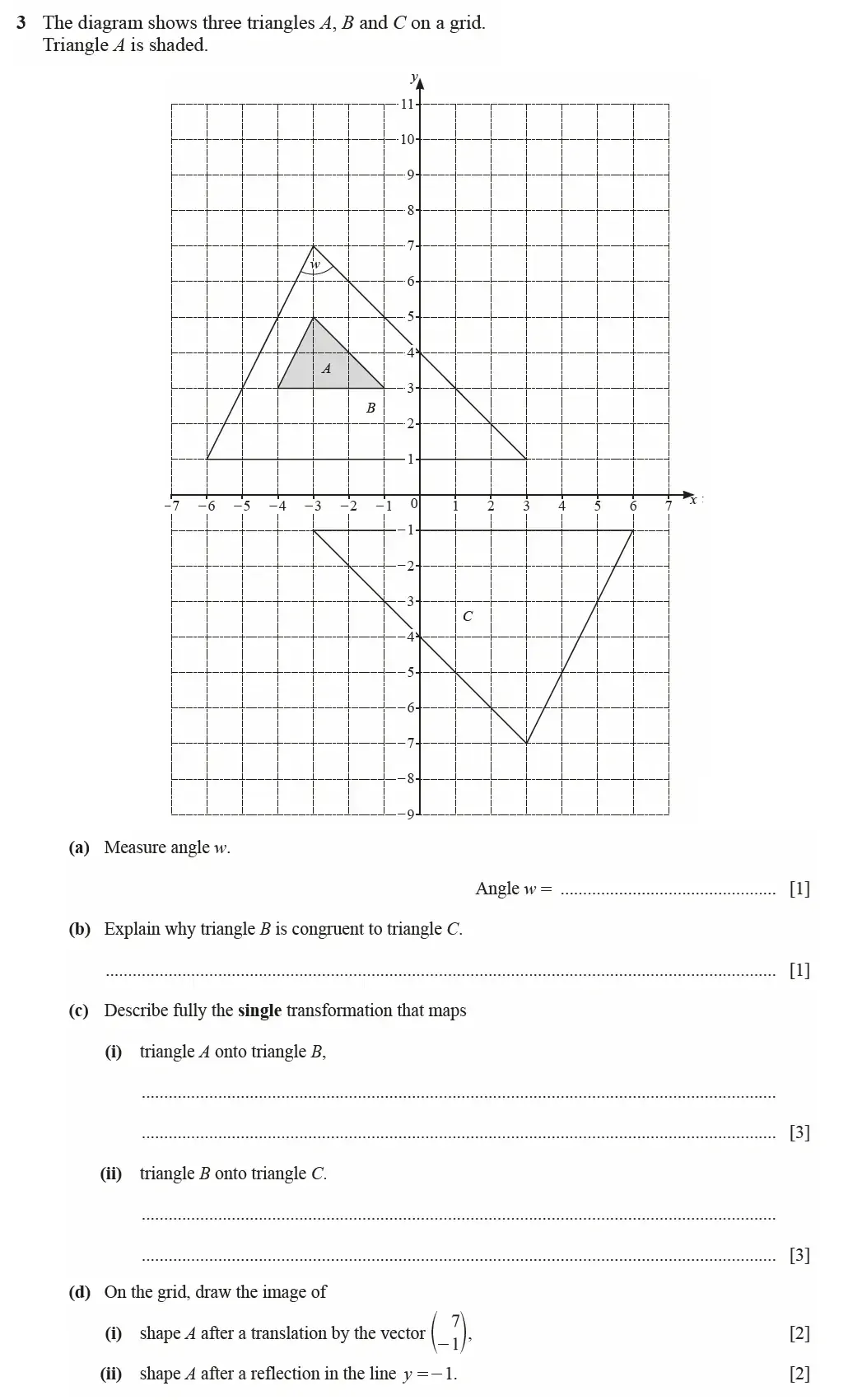 Question 03(a,b,c,d) - Cambridge IGCSE Maths Past Papers - Core Calculator March 2021 - Paper 3