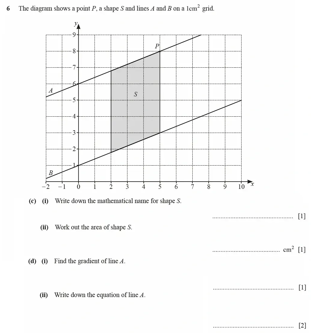 Question 06(c,d) - Cambridge IGCSE Maths Past Papers - Core Calculator March 2021 - Paper 3