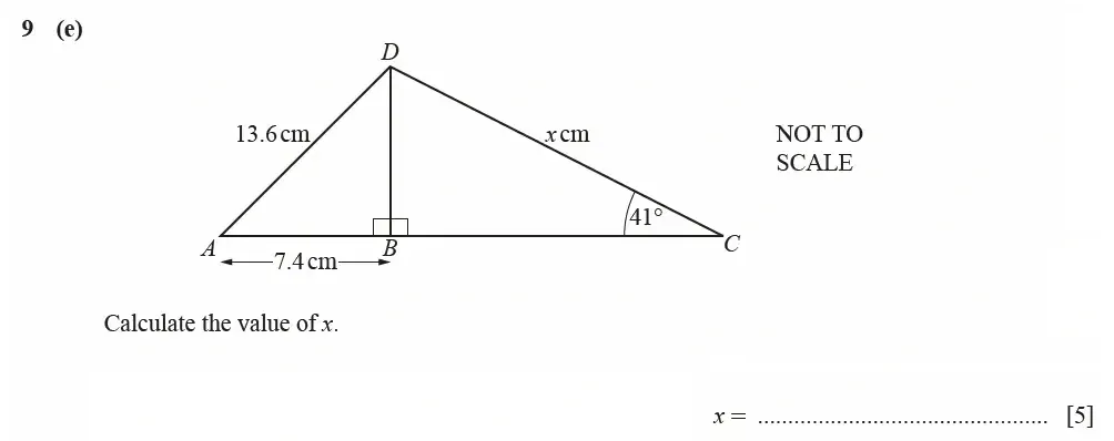 Question 09(e) - Cambridge IGCSE Maths Past Papers - Core Calculator March 2021 - Paper 3