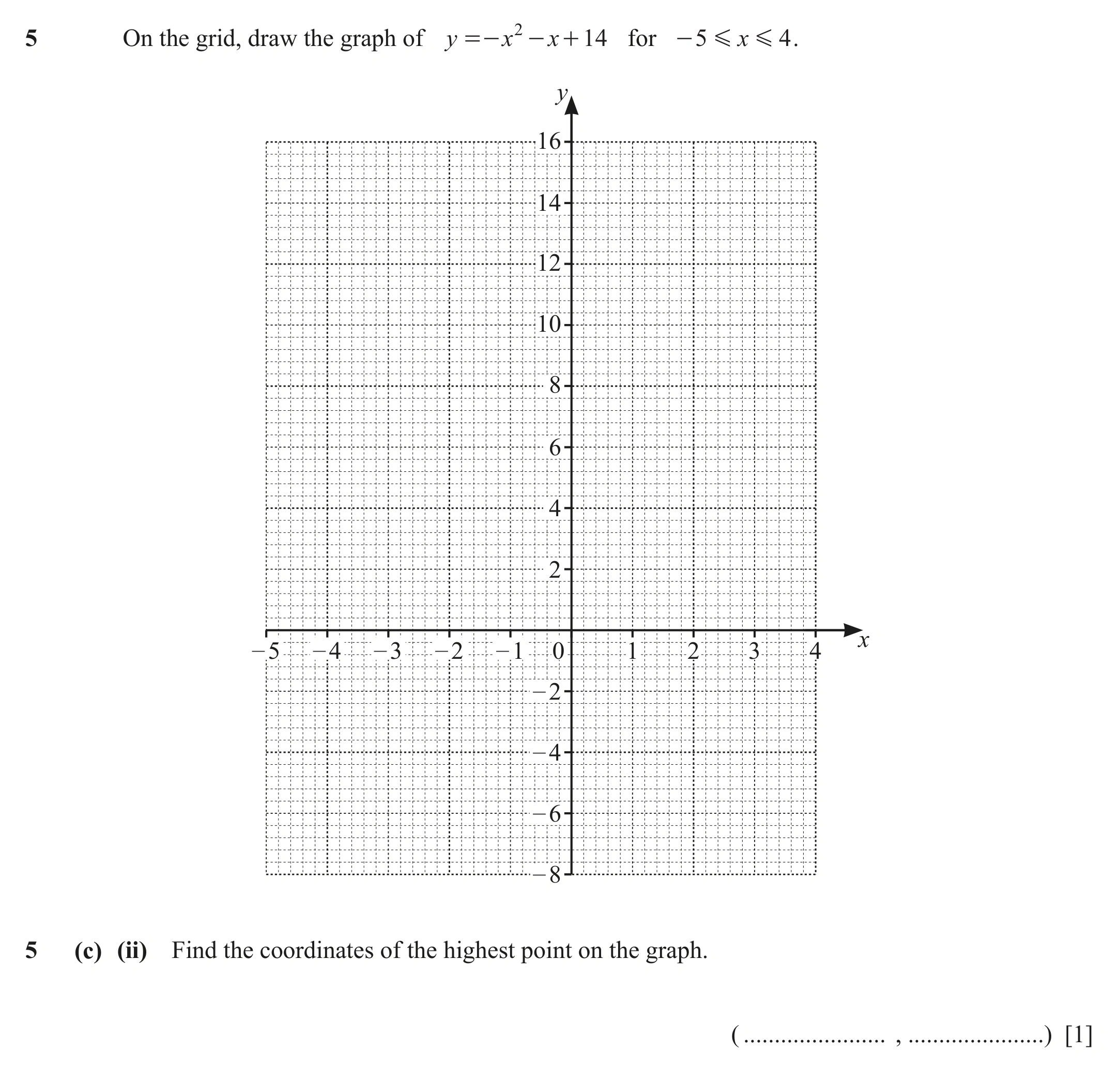 Question 5(c) (ii) - Cambridge IGCSE Maths Past Papers - Core Calculator March 2021 - Paper 3