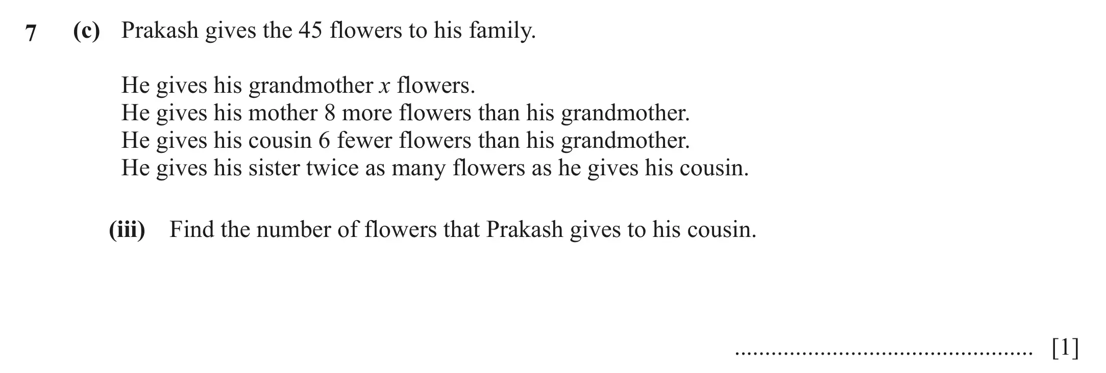 Question 7(c) (iii) - Cambridge IGCSE Maths Past Papers - Core Calculator March 2021 - Paper 3