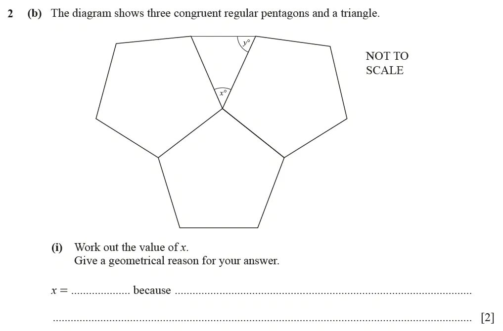 Question 02(b)(i) - Cambridge IGCSE Maths Past Papers - Core Calculator March 2022 - Paper 3