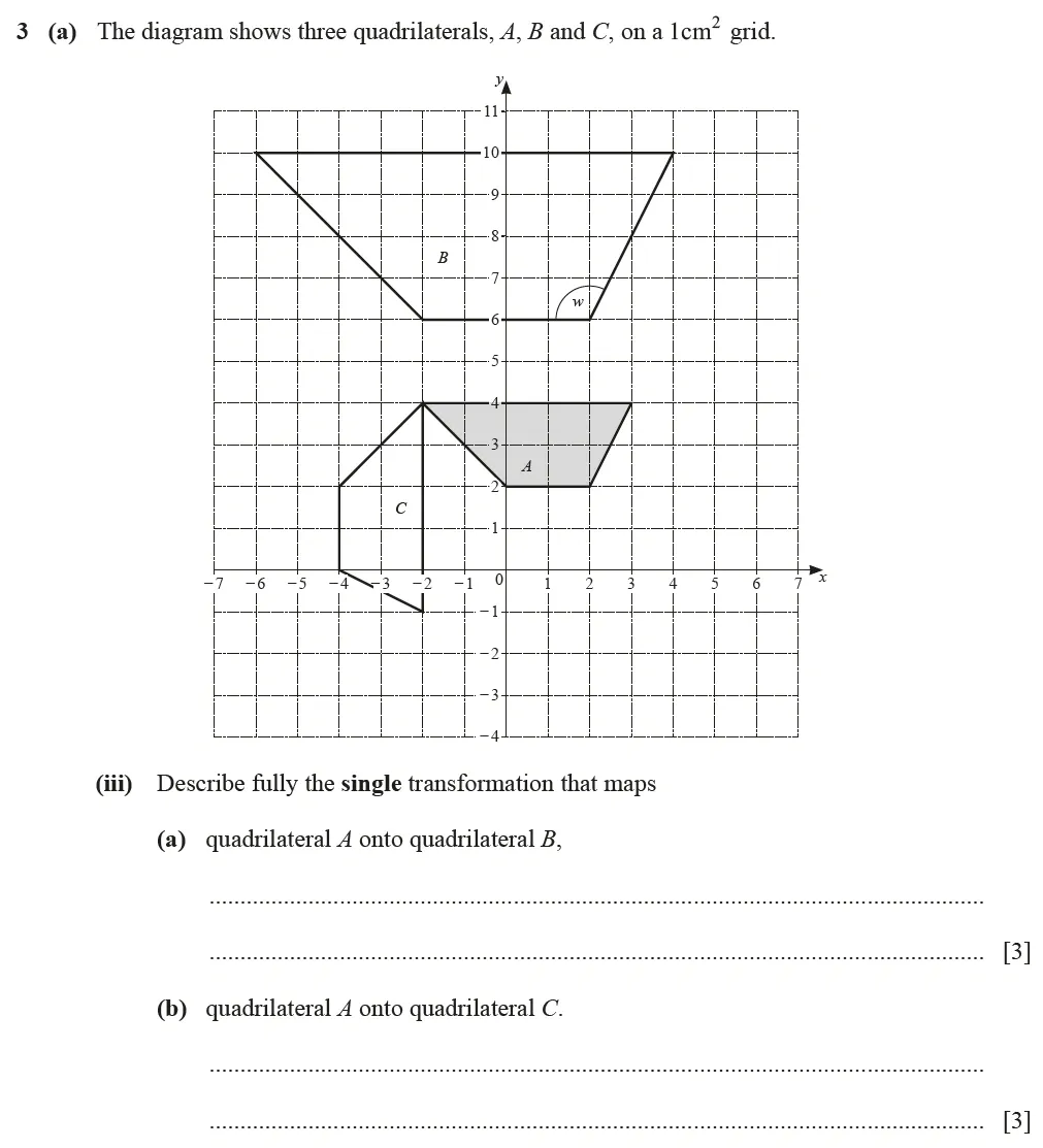 Question 03(a)(iii) - Cambridge IGCSE Maths Past Papers - Core Calculator March 2022 - Paper 3