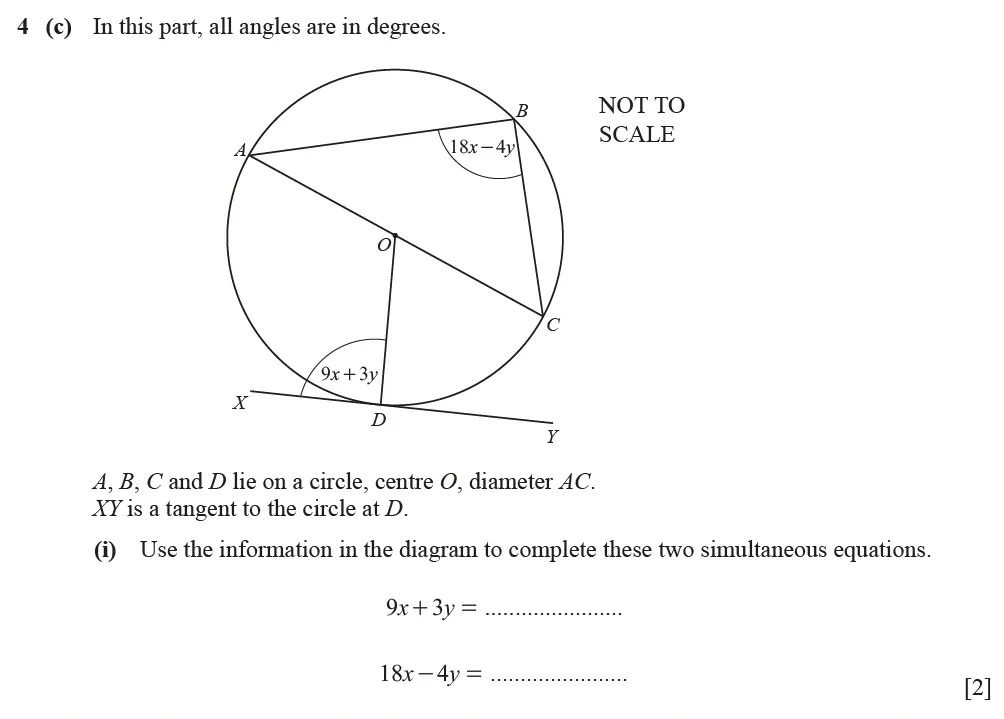 Question 04(c)(i) - Cambridge IGCSE Maths Past Papers - Core Calculator March 2022 - Paper 3