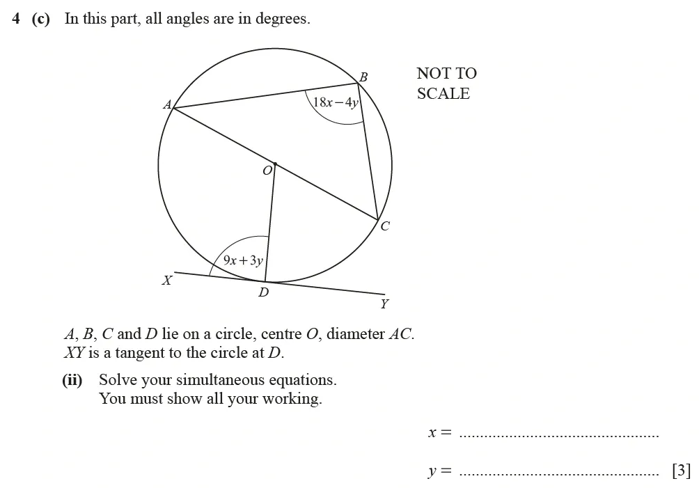 Question 04(c)(ii) - Cambridge IGCSE Maths Past Papers - Core Calculator March 2022 - Paper 3