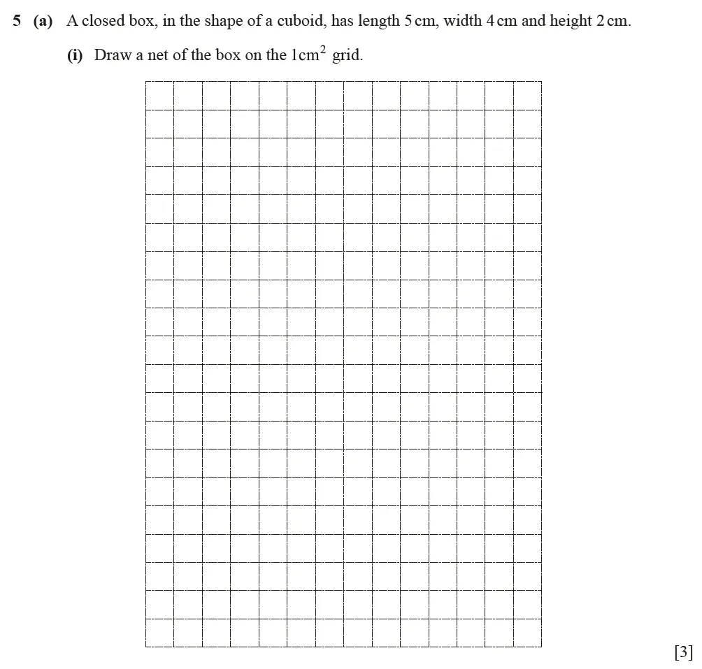 Question 05(a)(i) - Cambridge IGCSE Maths Past Papers - Core Calculator March 2022 - Paper 3
