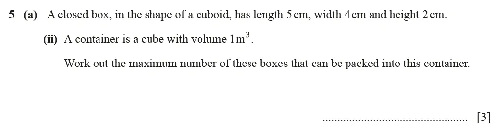 Question 05(a)(ii) - Cambridge IGCSE Maths Past Papers - Core Calculator March 2022 - Paper 3