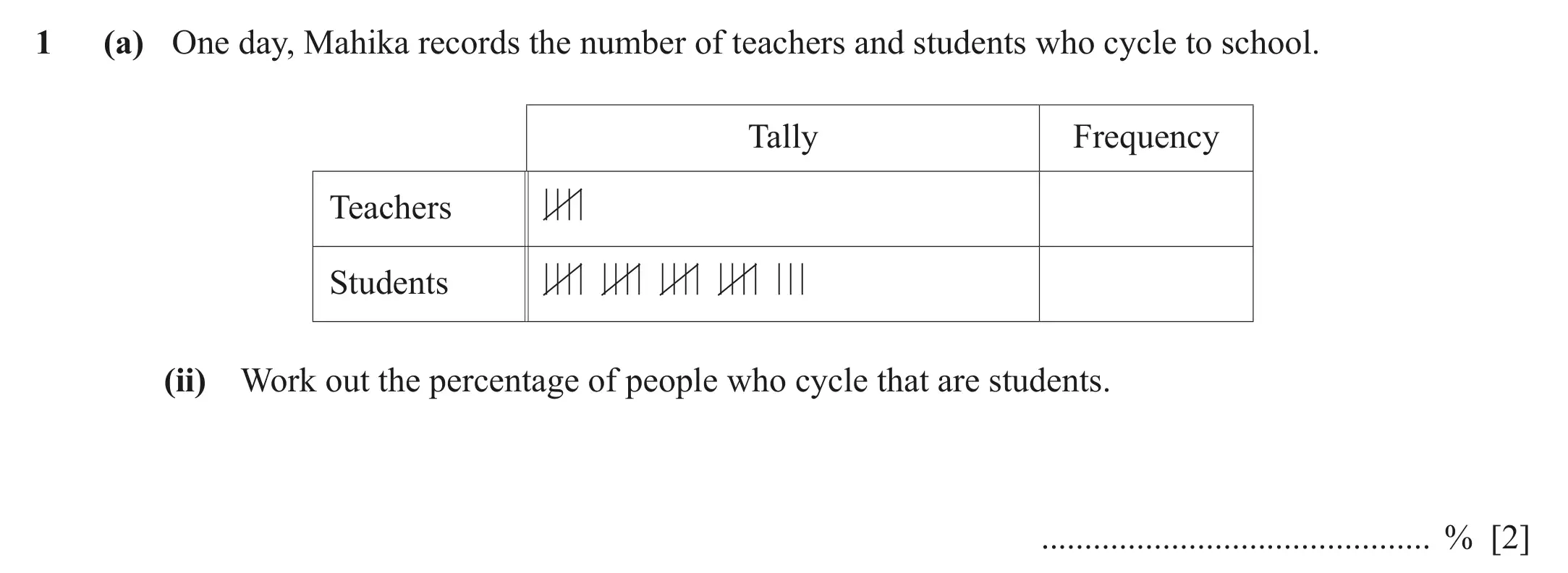 Question 1(a)(ii) - Cambridge IGCSE Maths Past Papers - Core Calculator March 2022 - Paper 3