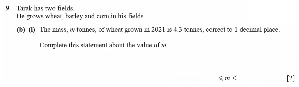 Question 09(b)(i) - Cambridge IGCSE Maths Past Papers - Core Calculator March 2022 - Paper 3
