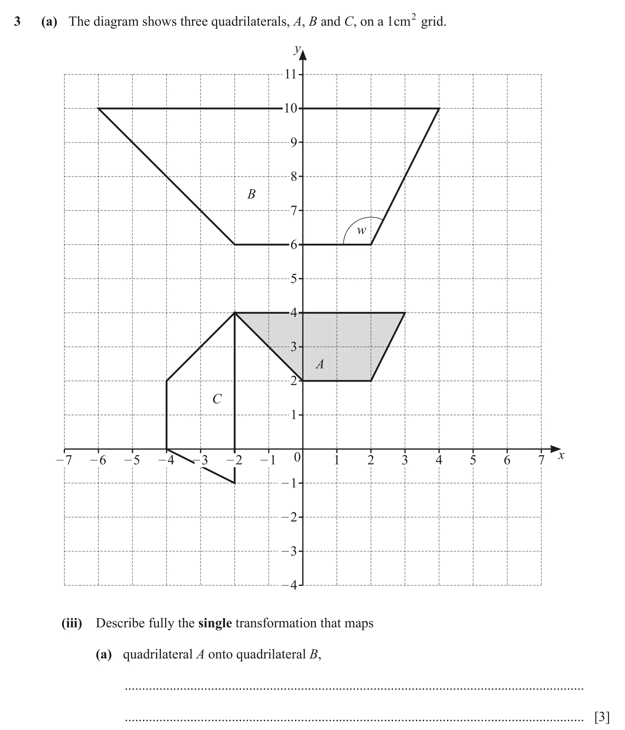 Question 3(a)(iii)(a) - Cambridge IGCSE Maths Past Papers - Core Calculator March 2022 - Paper 3