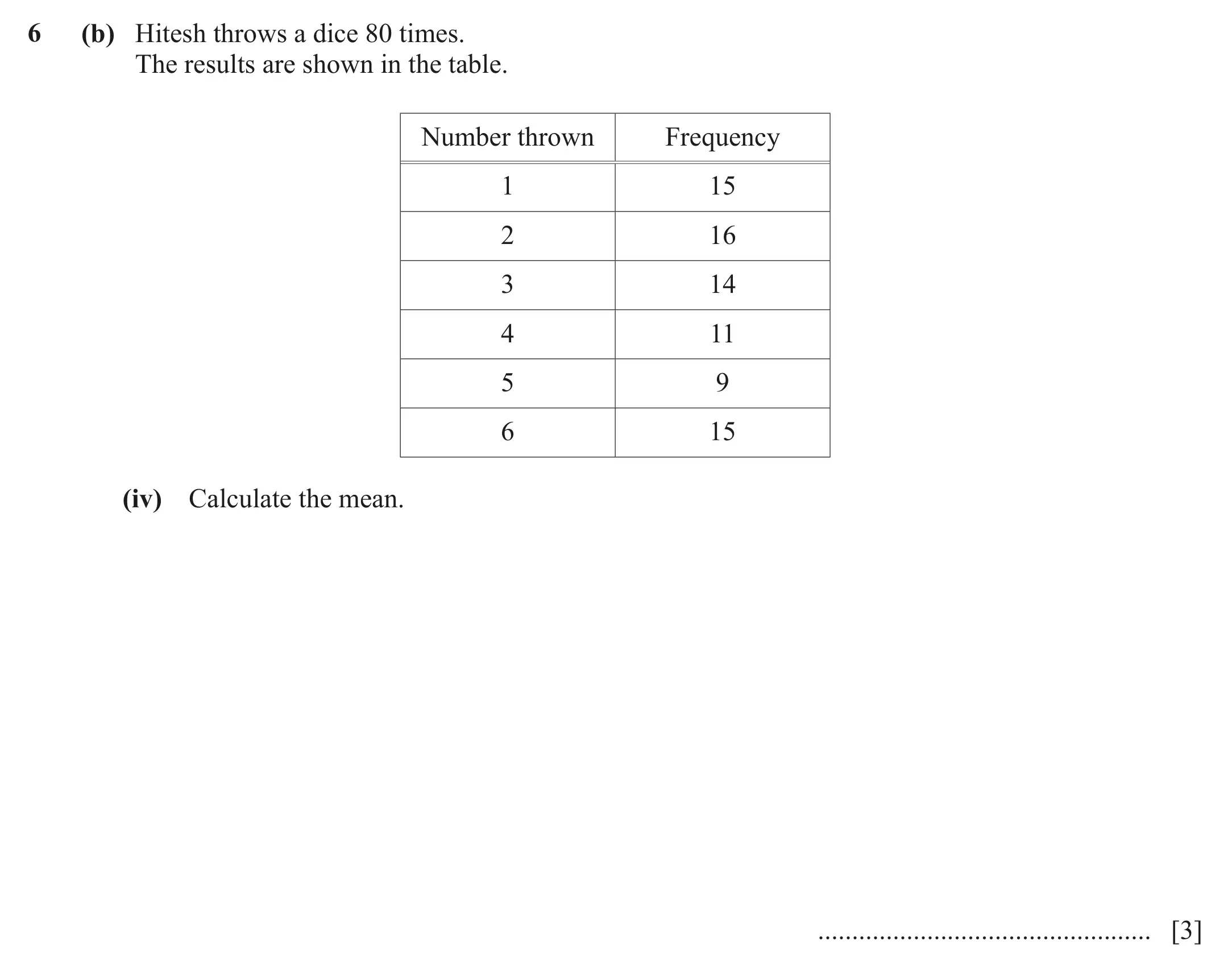 Question 6(b)(iv) - Cambridge IGCSE Maths Past Papers - Core Calculator March 2022 - Paper 3