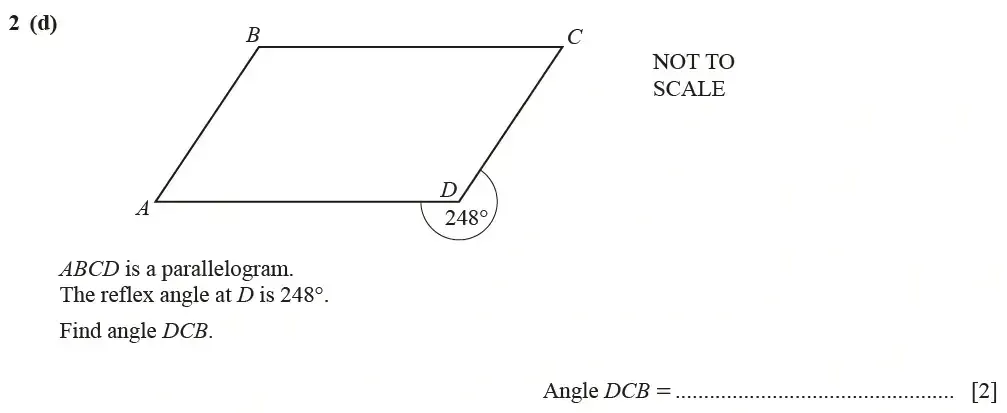 Question 02(d) - Cambridge IGCSE Maths Past Papers - Core Calculator June 2022 - Paper 31