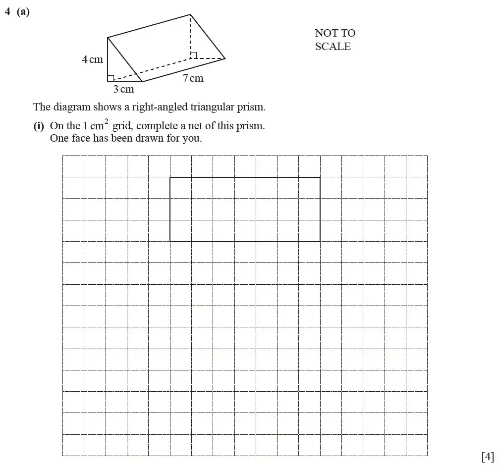 Question 04(a)(i) - Cambridge IGCSE Maths Past Papers - Core Calculator June 2022 - Paper 31