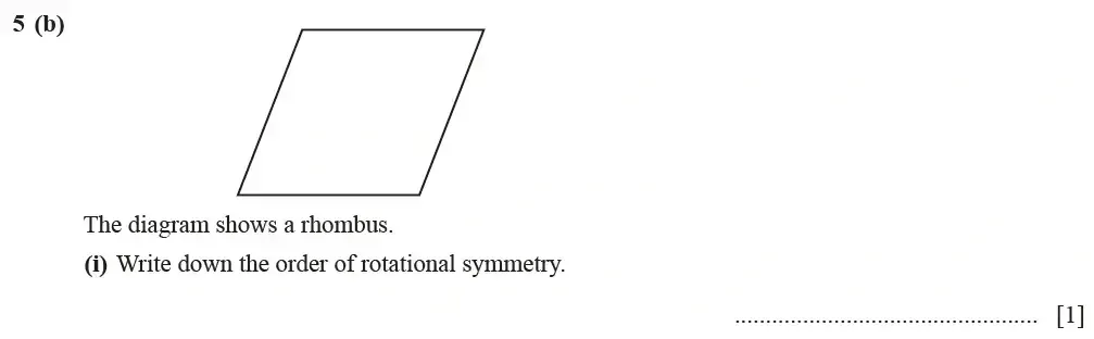 Question 05(b)(i) - Cambridge IGCSE Maths Past Papers - Core Calculator June 2022 - Paper 31