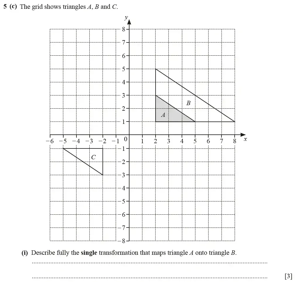 Question 05(c)(i) - Cambridge IGCSE Maths Past Papers - Core Calculator June 2022 - Paper 31